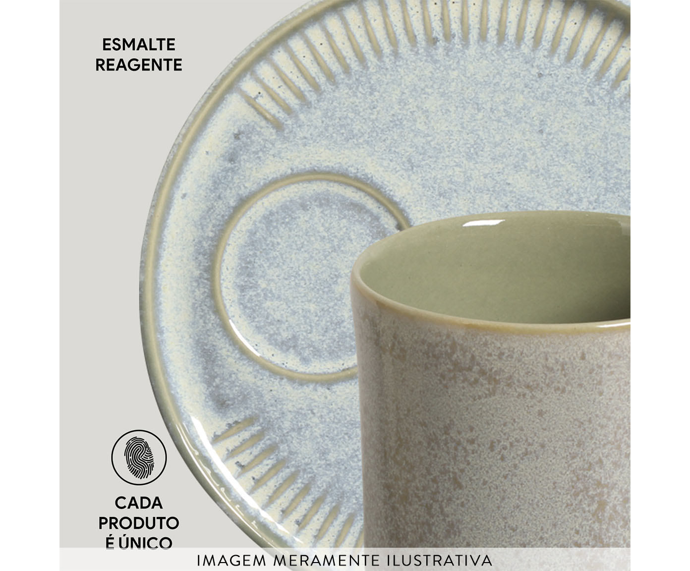 Jogo de Canecas com Pires Coup Green Granite image number 4