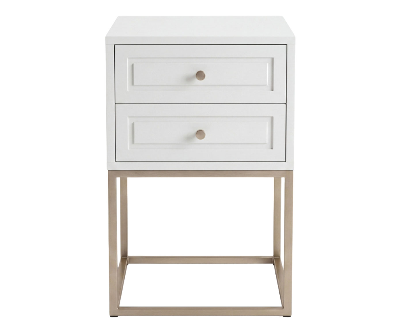 Mesa de Cabeceira Bonn Branco e Champanhe - image 0