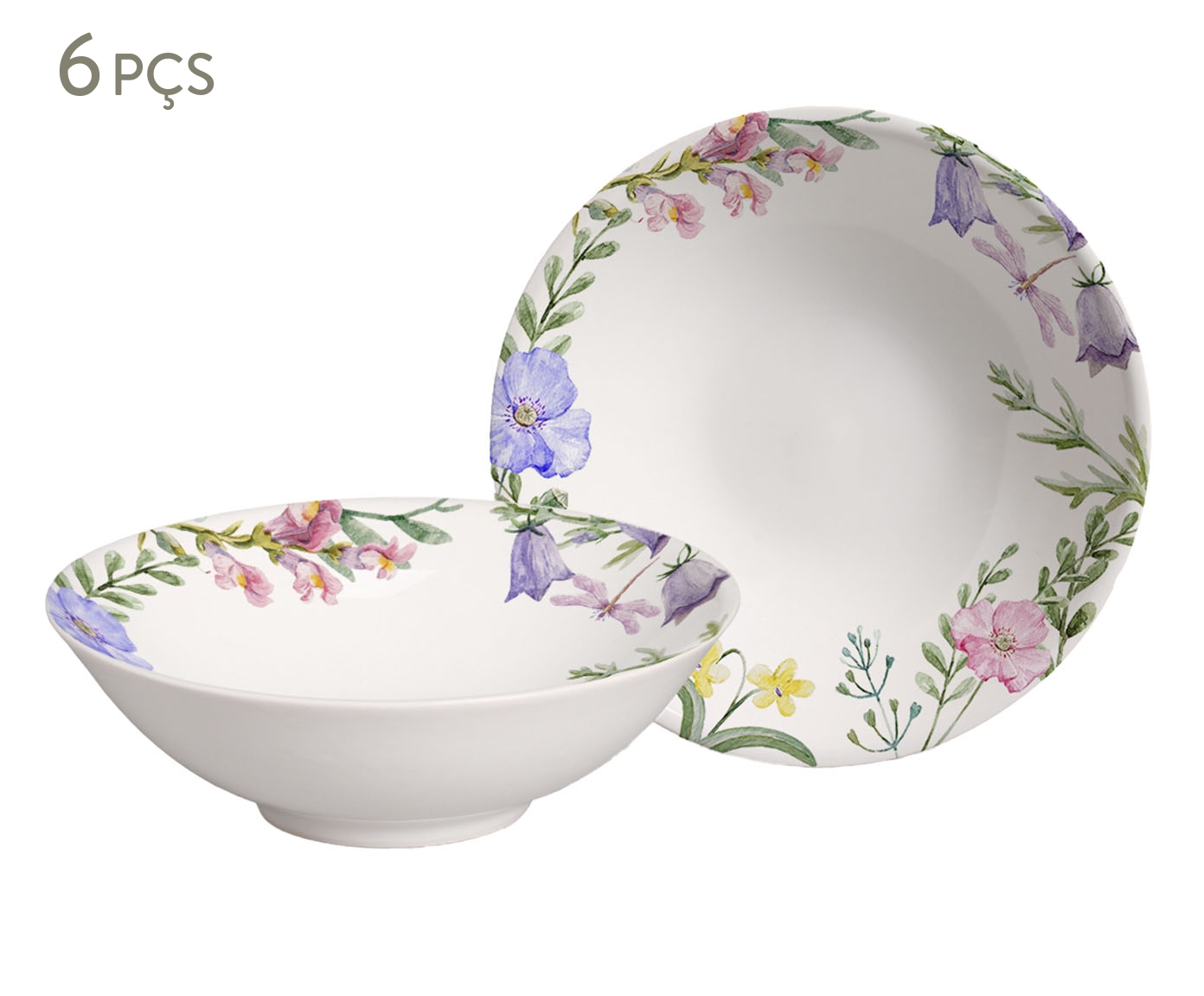 Jogo de Bowls Decorado em Cer&acirc;mica Campestre - image 0