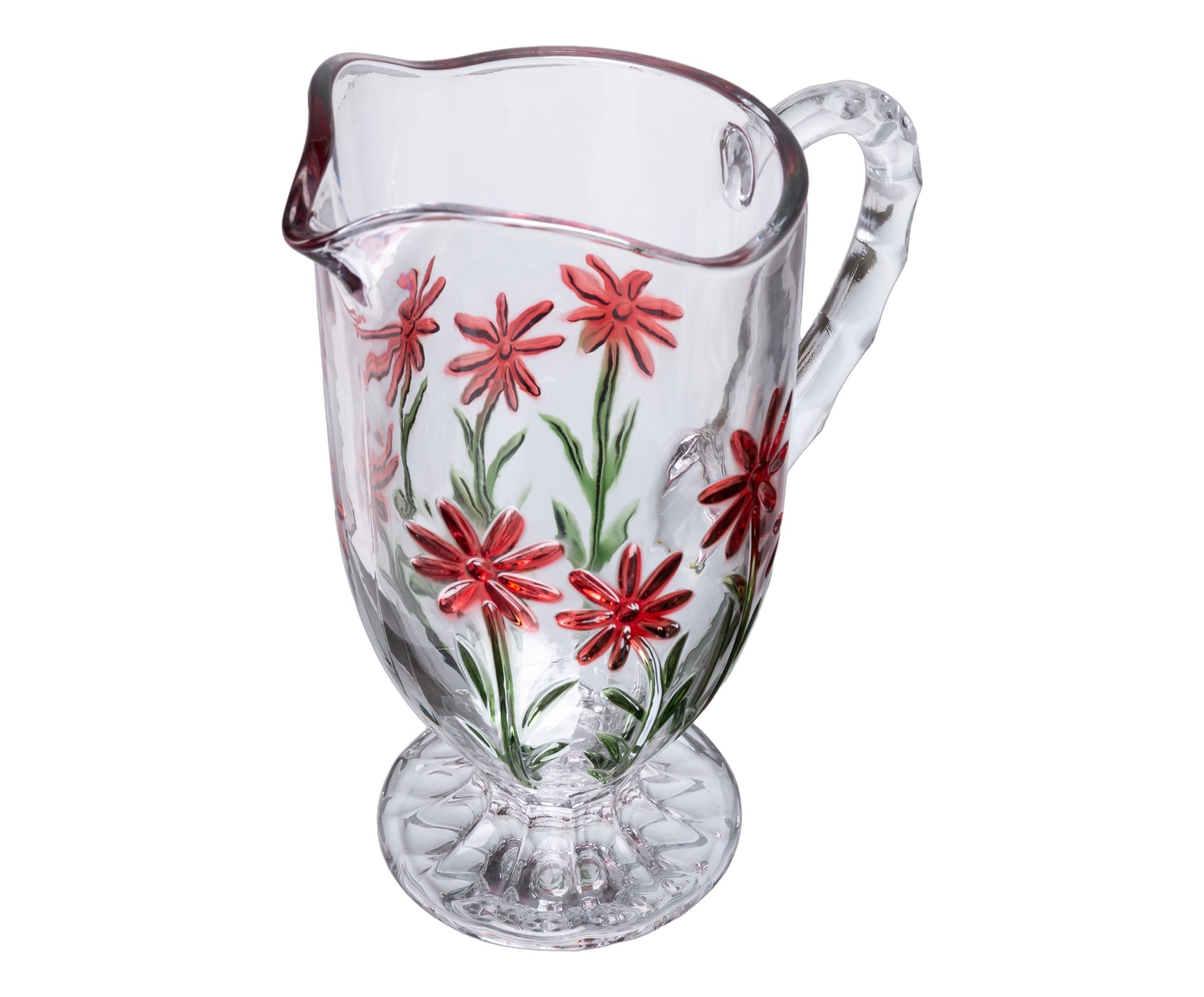 Jogo de Jarras e Ta&ccedil;as em Cristal Ecol&oacute;gico Red Flower image number 1