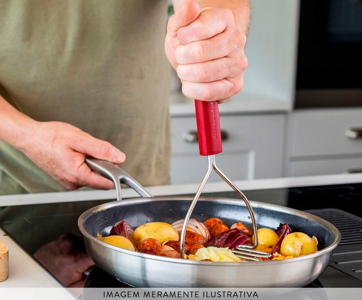 Amassador de Batata Profissional Kitchenaid Vermelho image number 4