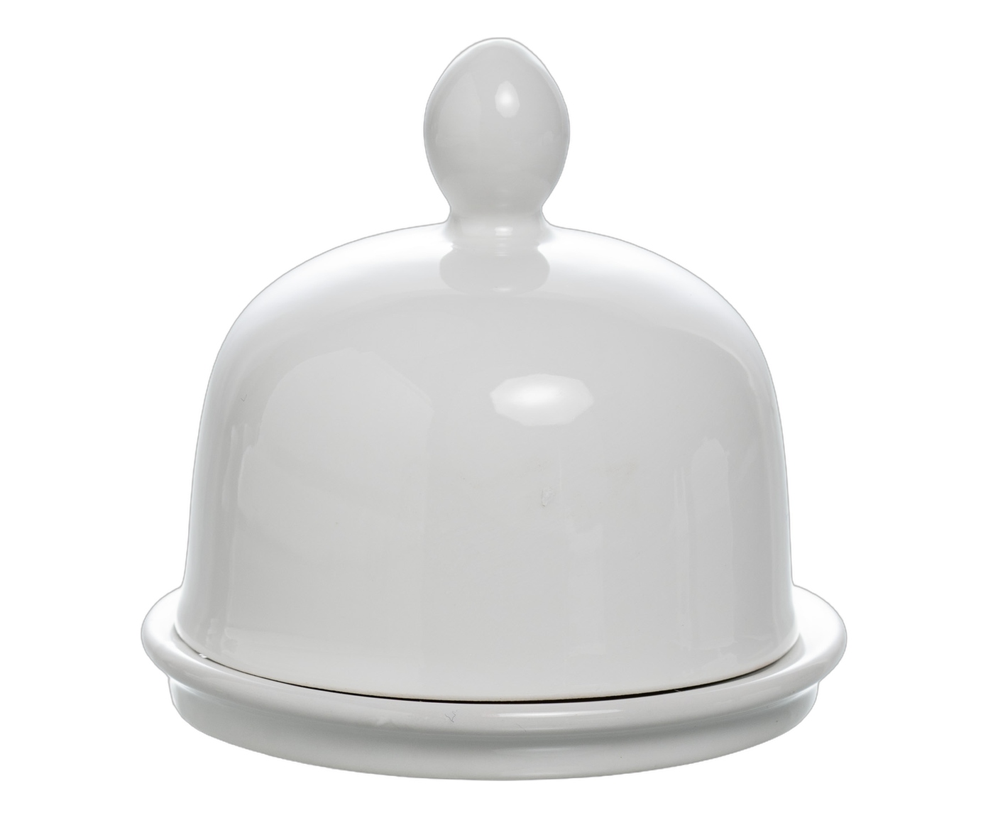 Manteigueira com tampa e pires Blanc em porcelana branco - image 0