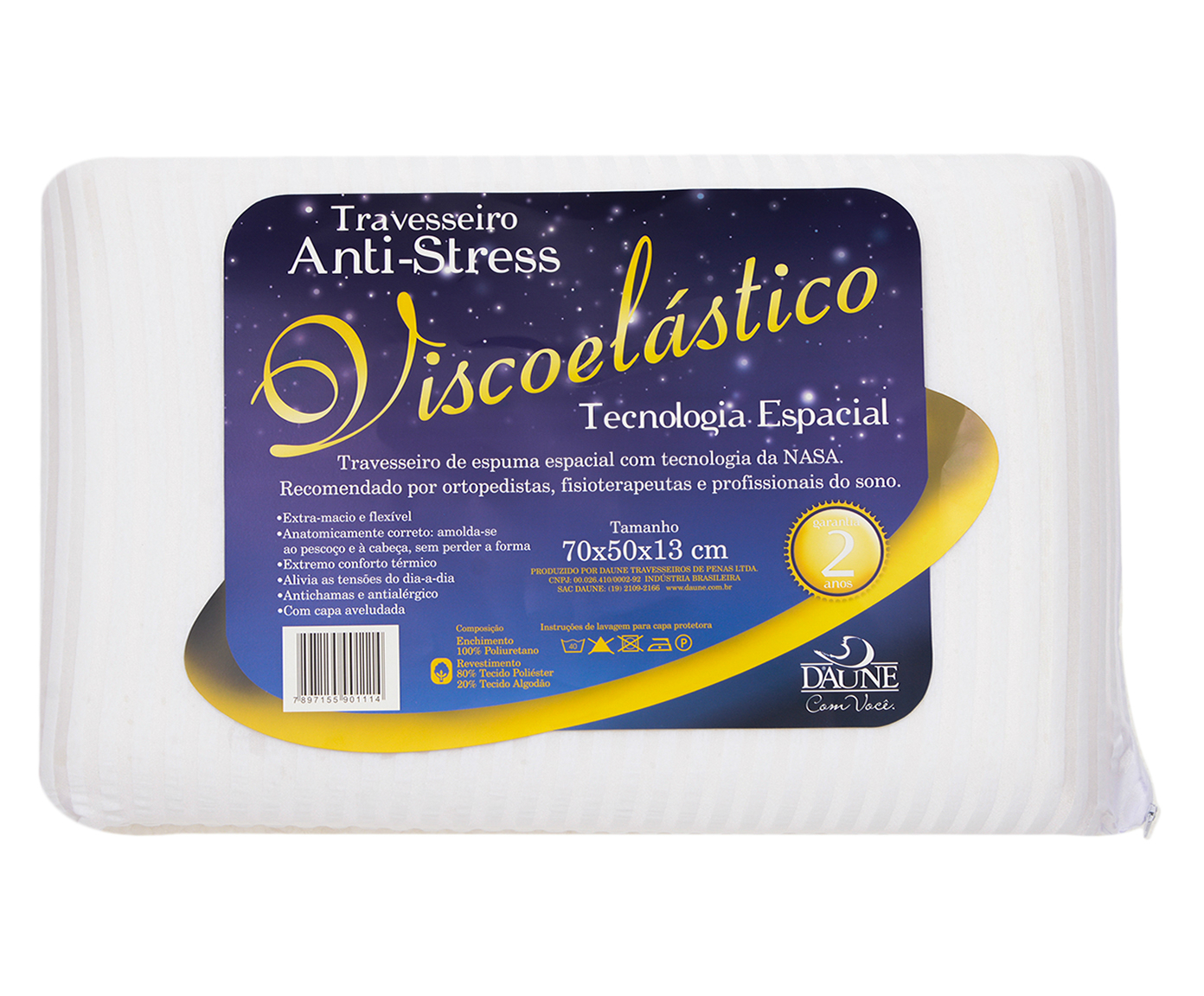 Travesseiro Viscoel&aacute;stico Nasa Ramona - Branco - image 0