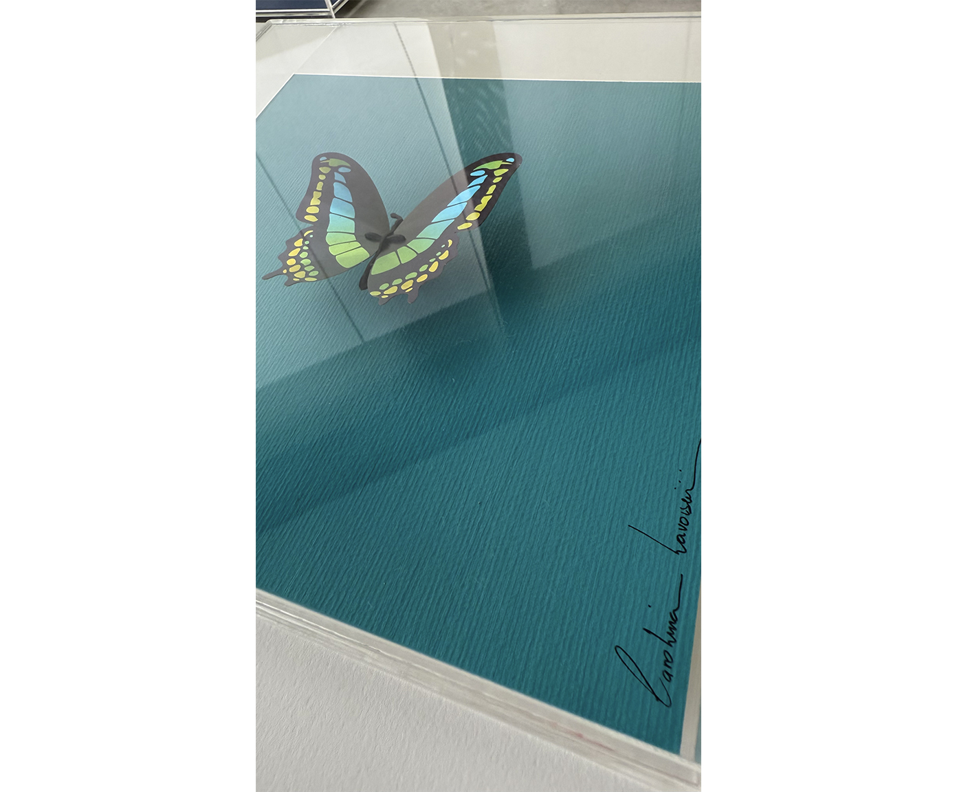 Quadro Borboleta Azul 3D - 25x25 cm - image 1