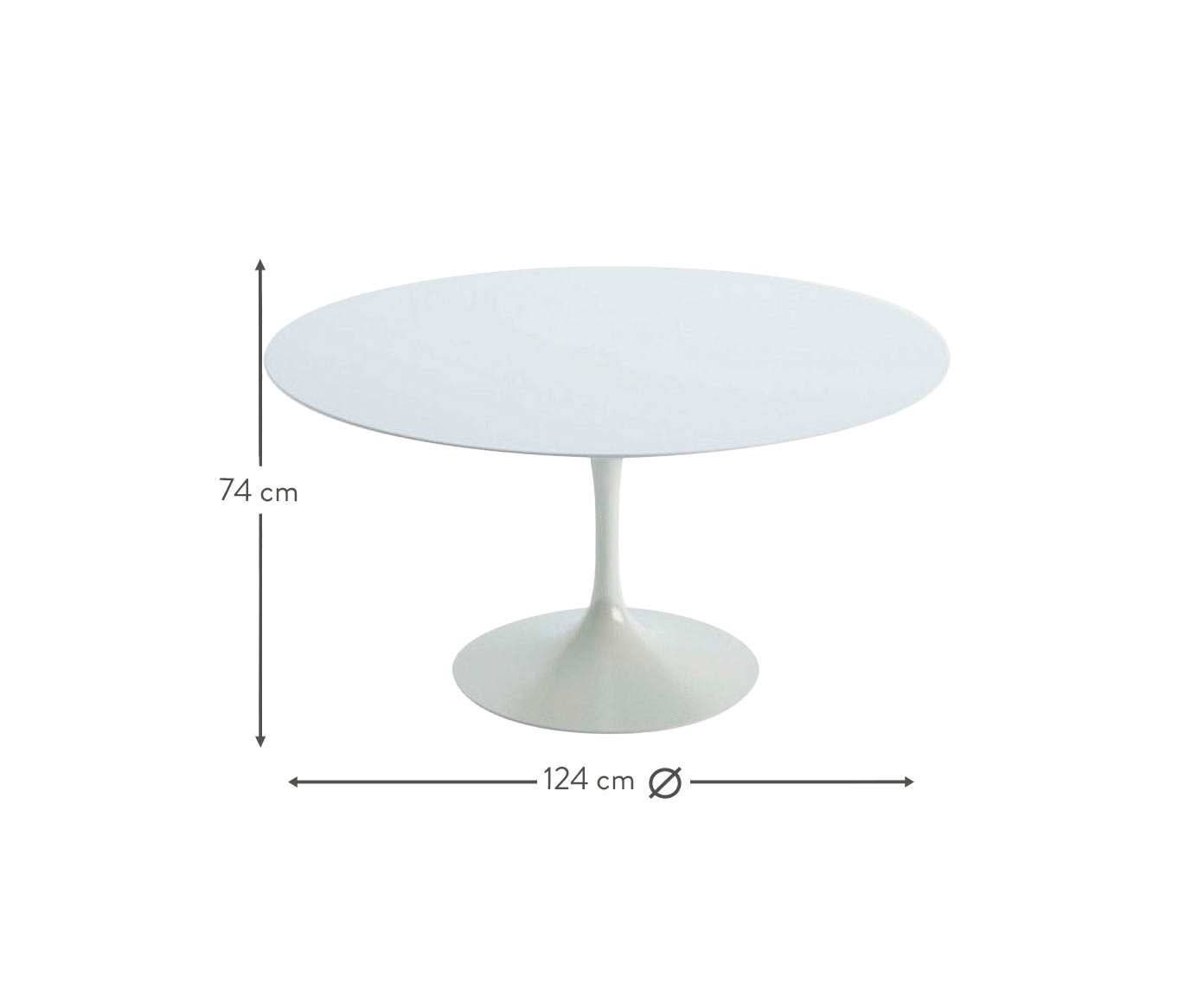 Mesa Saarinen Redonda Quartzo com Base Branca image number 4