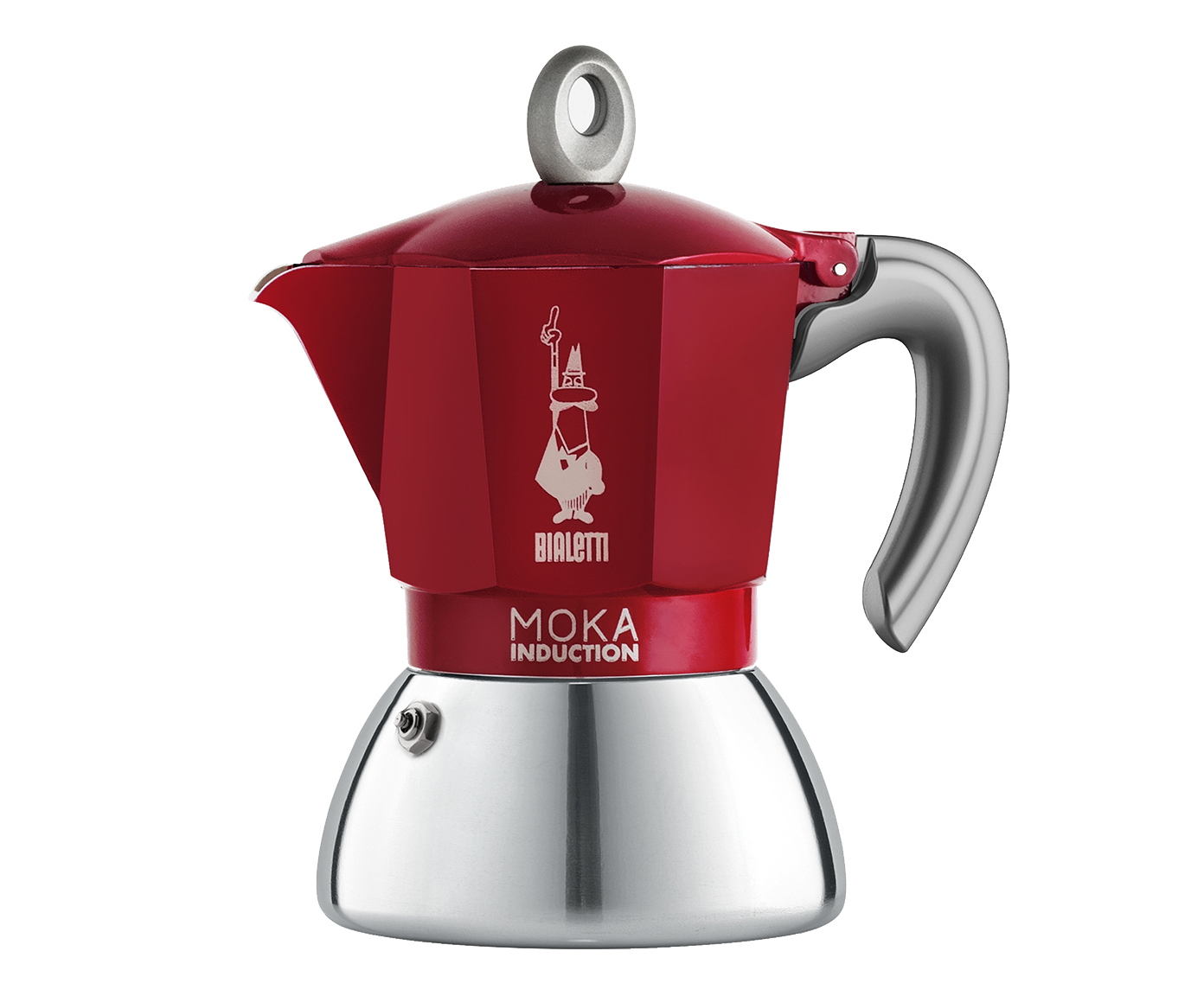 Cafeteira Italiana em Inox Moka Induction Vermelha - image 0