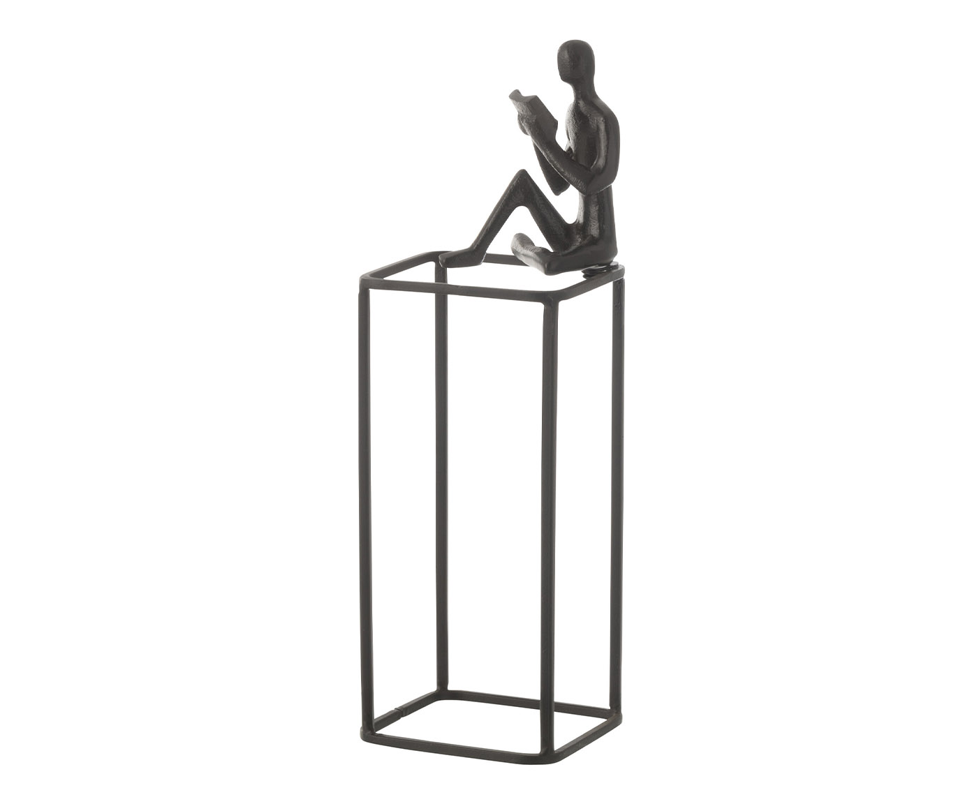 Escultura Figura Lendo Livro no Cubo - image 0