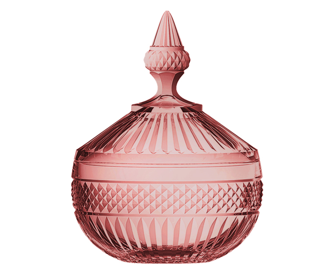 Pote Decorativo em Cristal Palace &Acirc;mbar Rosa - image 0