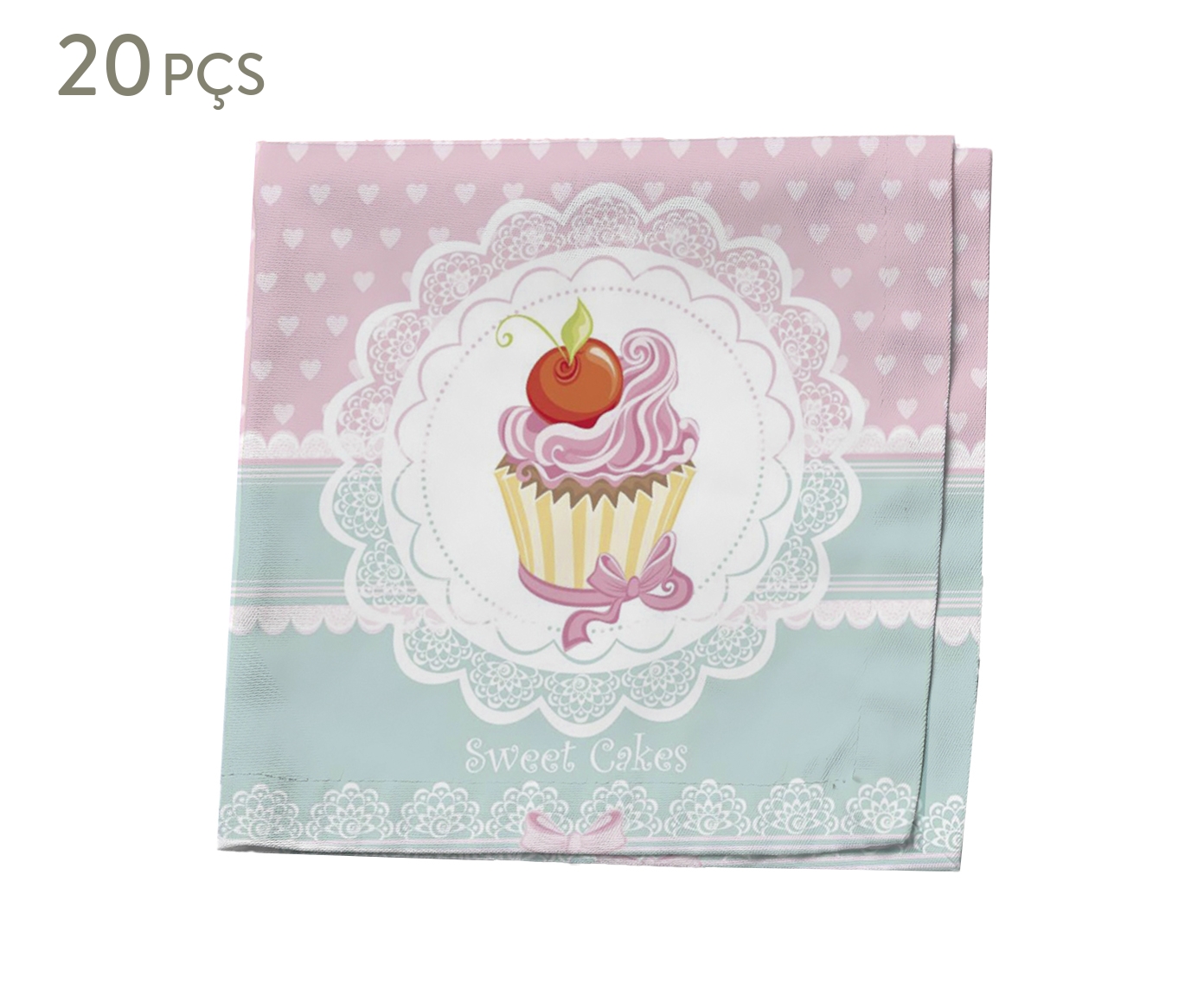 Jogo de Guardanapos de Papel Decorado Duplo Cupcake - 16,5X1,6X16,5cm image number 0