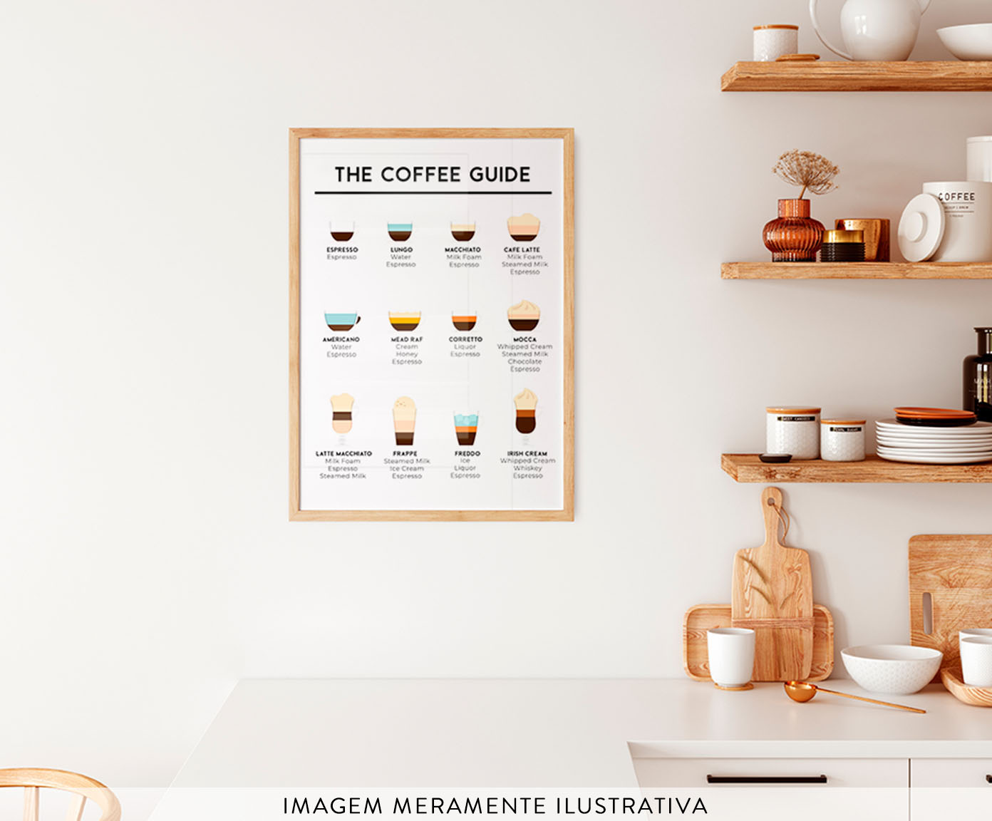 Quadro The Coffee Guide com Moldura em Madeira image number 3