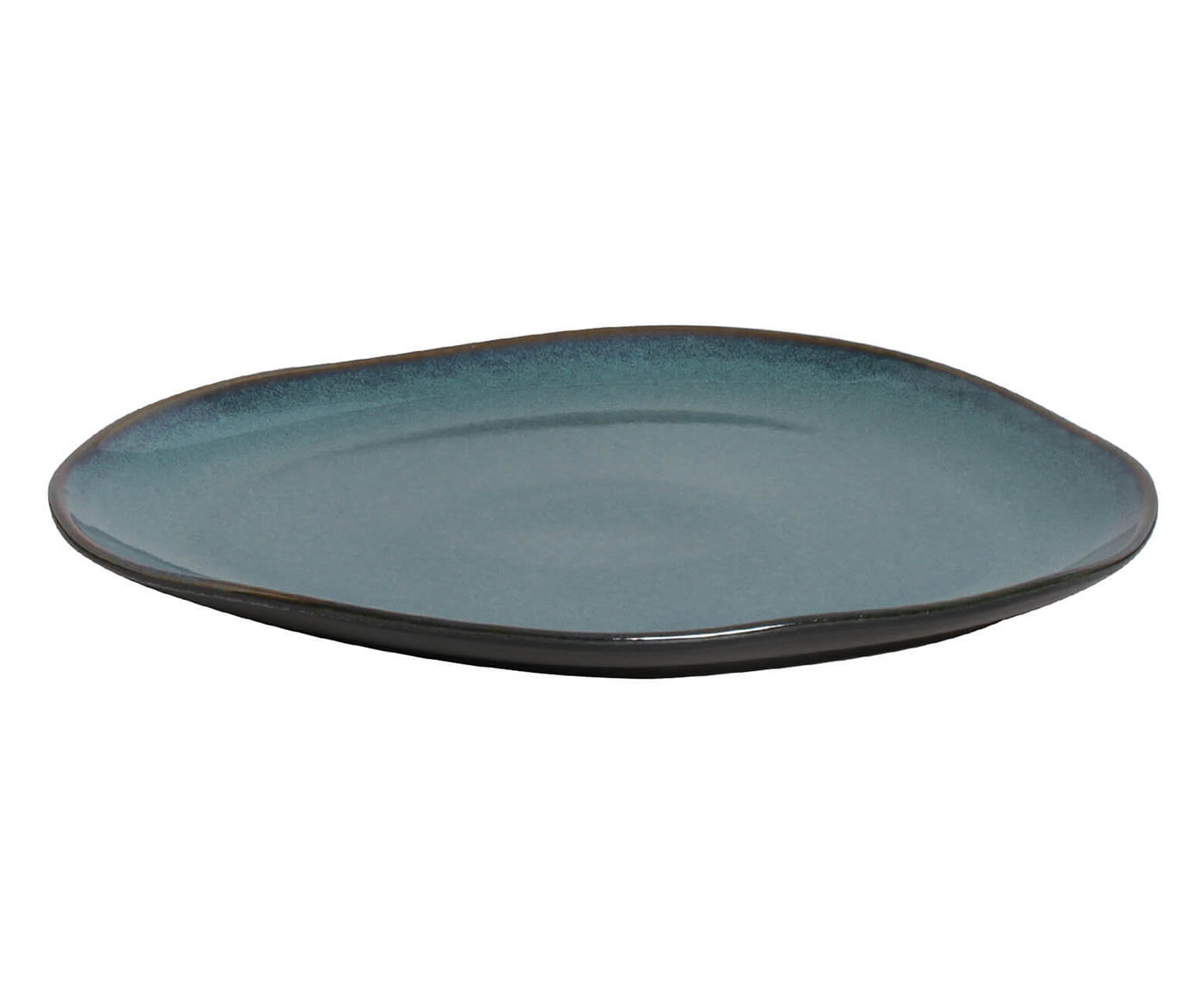 Jogo de Pratos Raso Oval Org&acirc;nico Oceano Azul image number 1