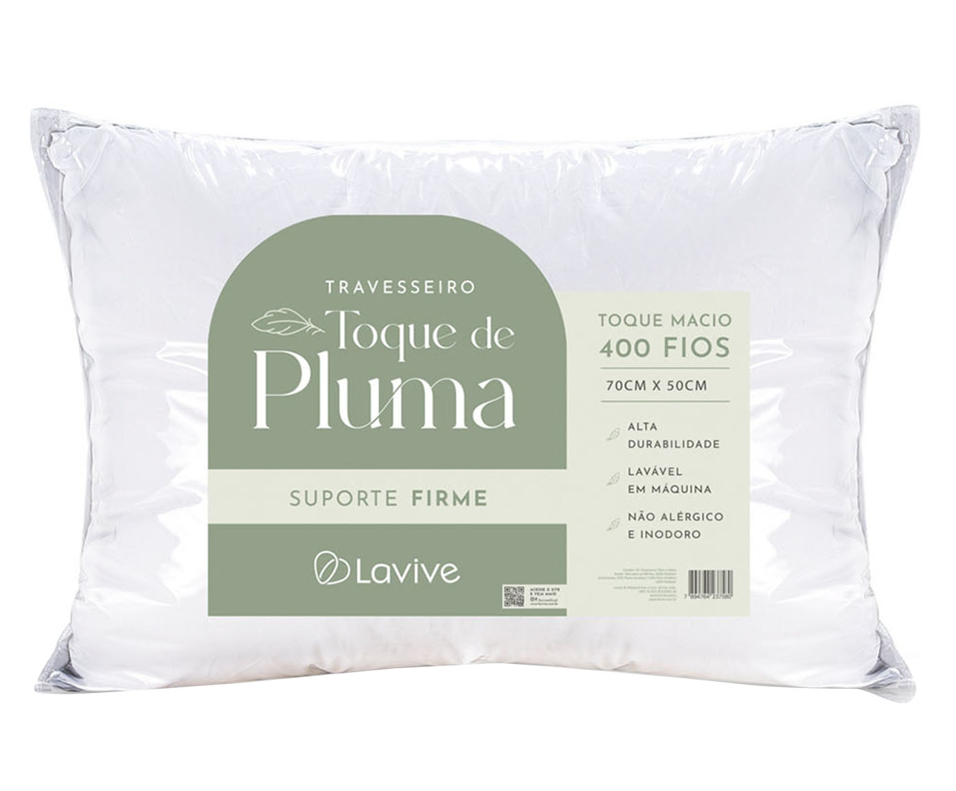 Travesseiro Toque de Pluma Firme  Branco - image 0