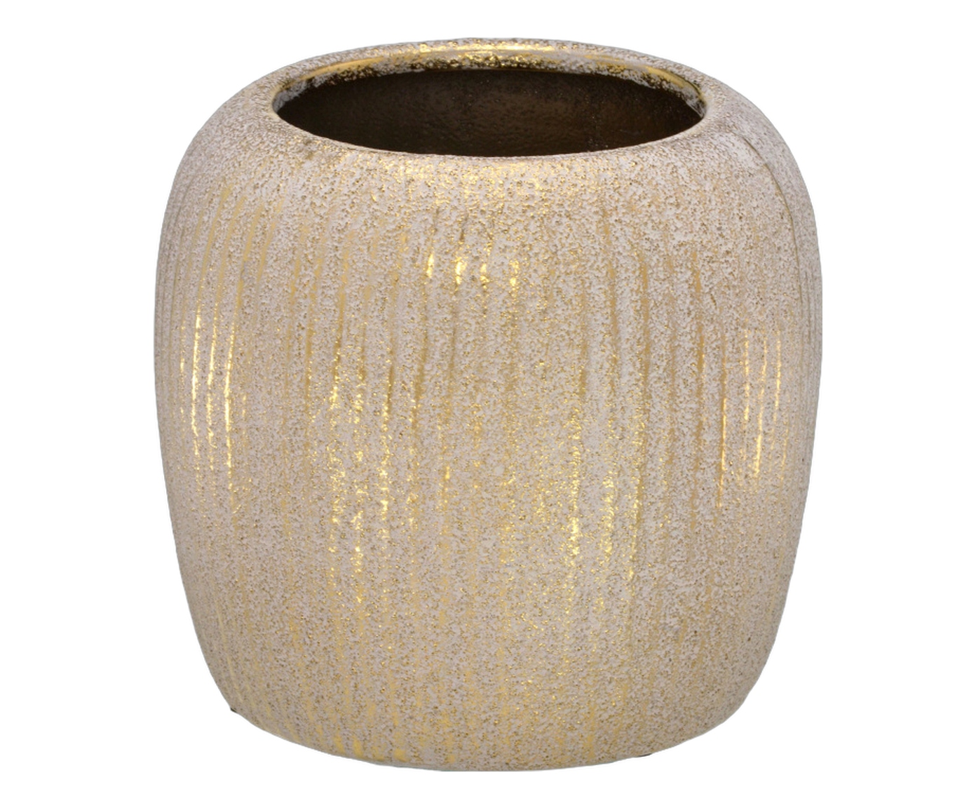 Cachepot Decorativo Virelle Cinza e dourado image number 0