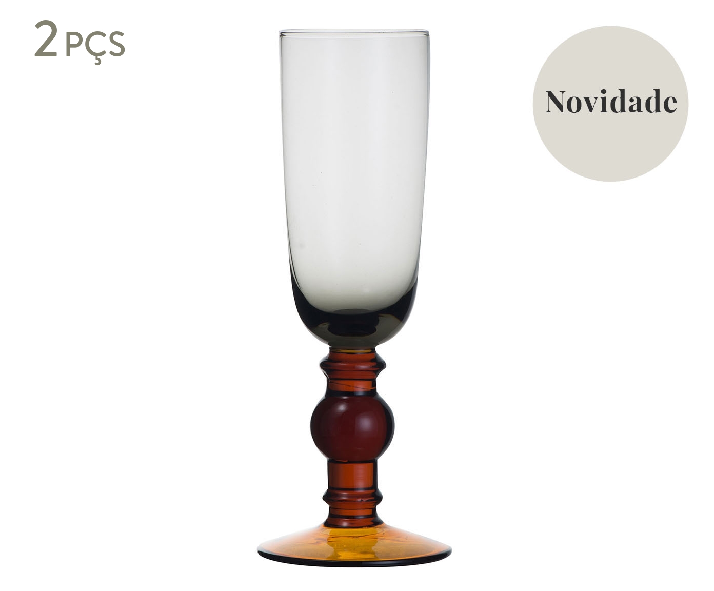 Jogo de Ta&ccedil;as para Champanhe Skadi Caramelo - image 0