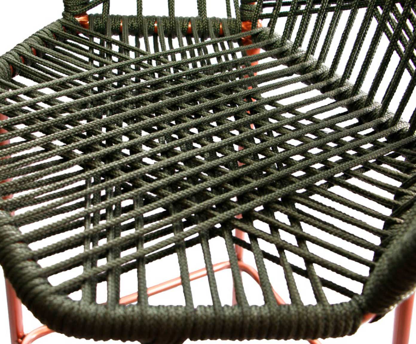 Banqueta Tropic&aacute;lia em Corda N&aacute;utica - Verde Musgo e Cobre image number 3