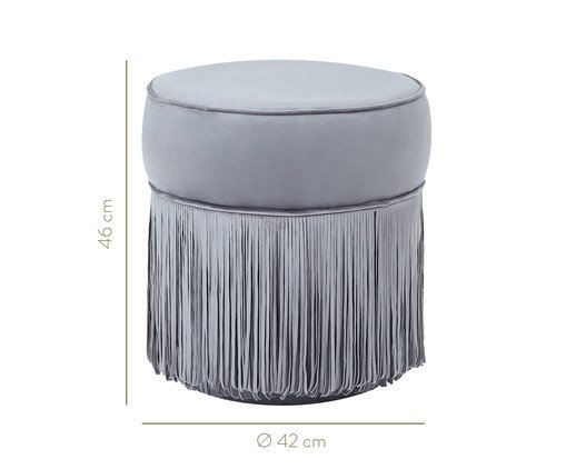 Puff Franja Simples - Cinza image number 7