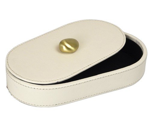 Porta-Objetos Decorativo Collet Dourado e Off-white image number 1