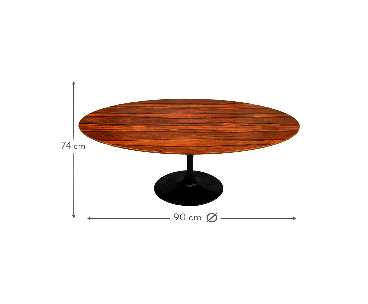 Mesa Saarinen Oval Pau Ferro Base Preta image number 3