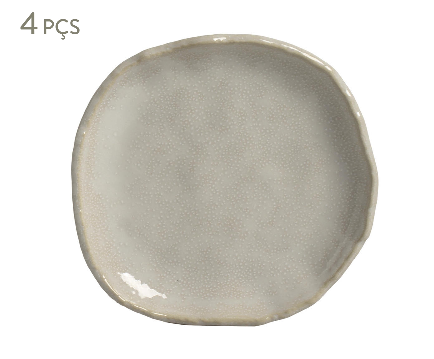 Jogo de Pratos para Sobremesa Org&acirc;nico Eco Stone Arenito Branco image number 0