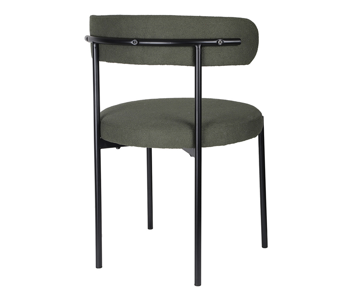Cadeira Serena Boucle Verde Oliva Base Preta image number 3