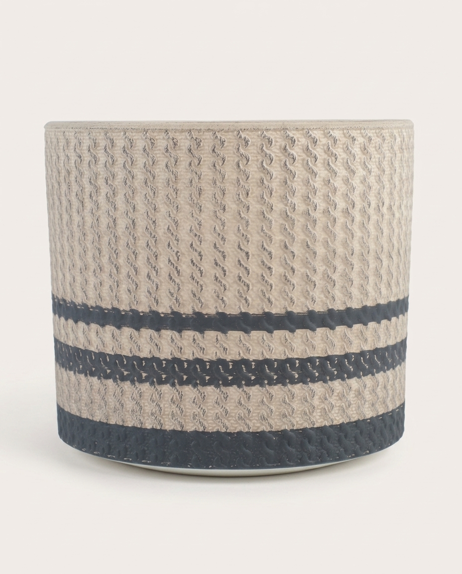Cachepot Nancy Bege e Preto Grande - image 1