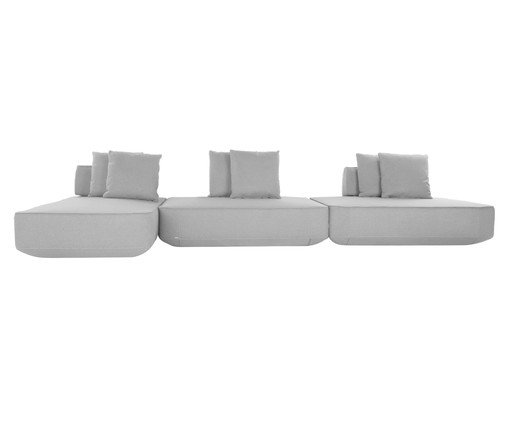 Sof&aacute; Ilha 3 M&oacute;dulos Chaise Ipu&atilde; Cinza - image 0
