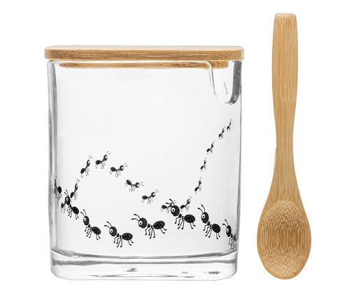 A&ccedil;ucareiro em Bambu com Colher Bambu New Bug Transparente image number 0