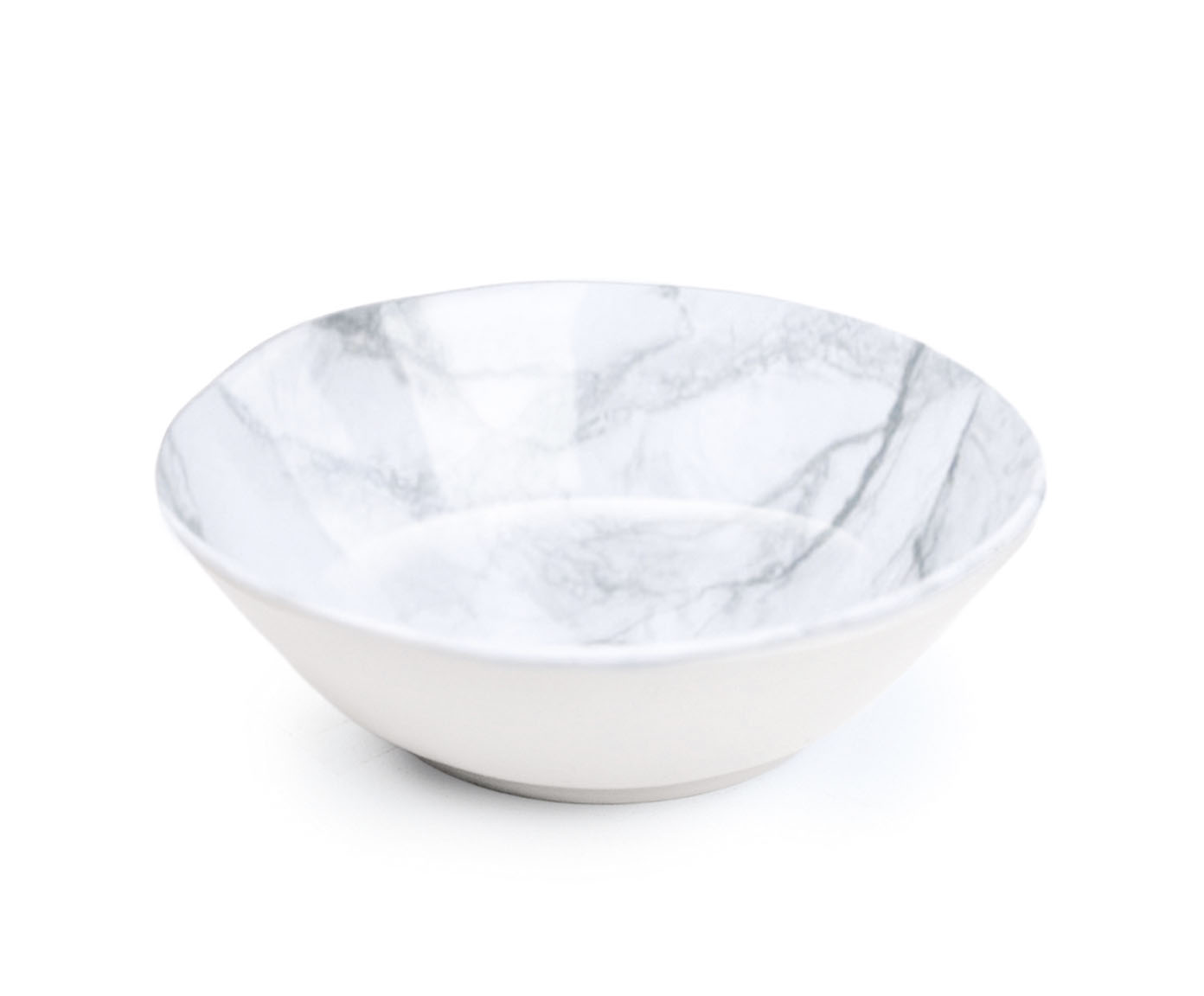 Bowl Pequeno e Servir M&aacute;rmore Melamina Branco e Cinza - image 1