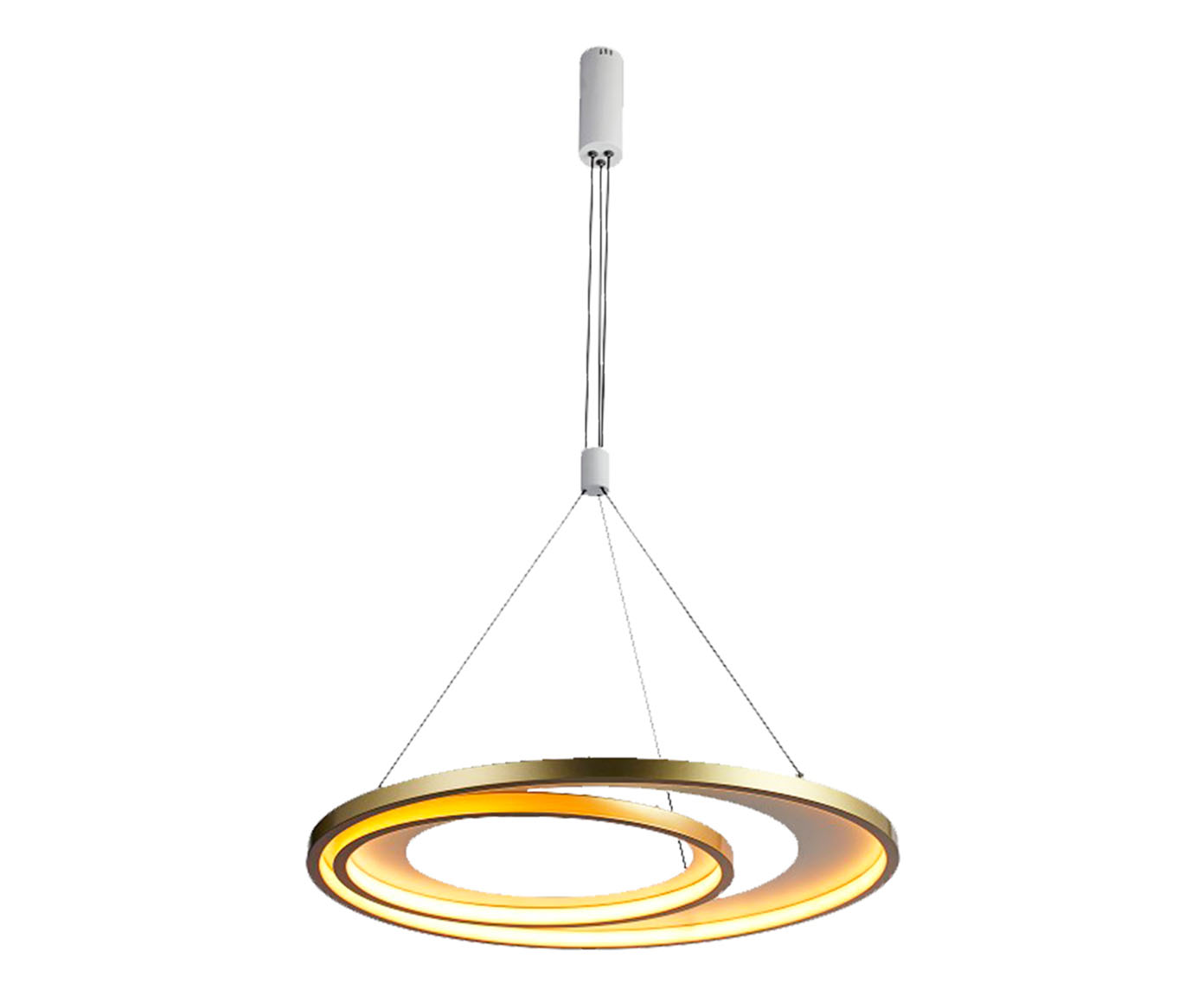 Pendente Loop Branco e Dourado Bivolt image number 0