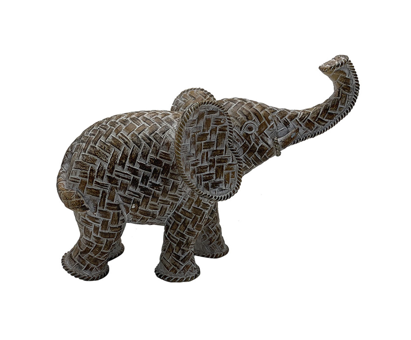 Elefante Decorativo Tronc Marrrom e Branco image number 0