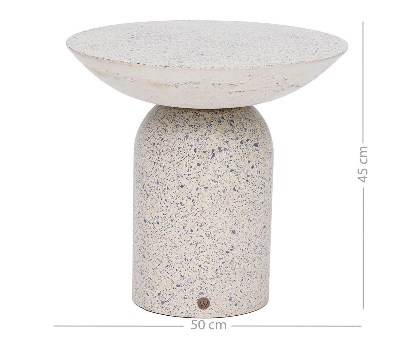 Mesa Lateral M&eacute;dia Brut em Granilite -  Branco image number 6