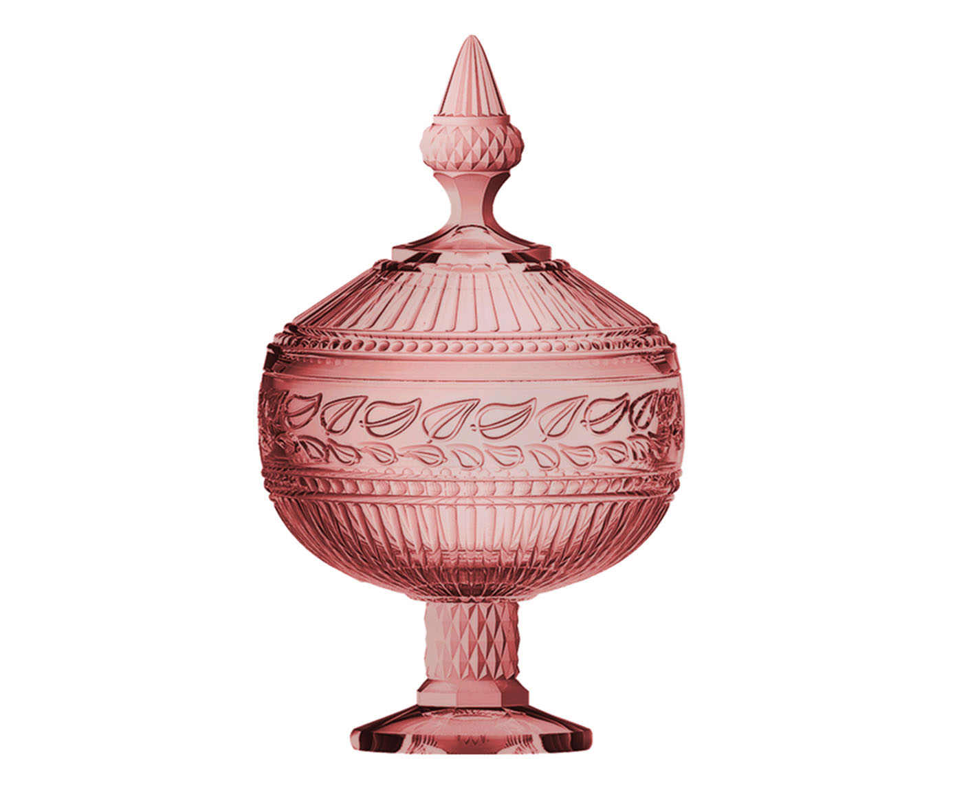 Pote Decorativo com P&eacute; em Cristal Republic Rosa image number 0
