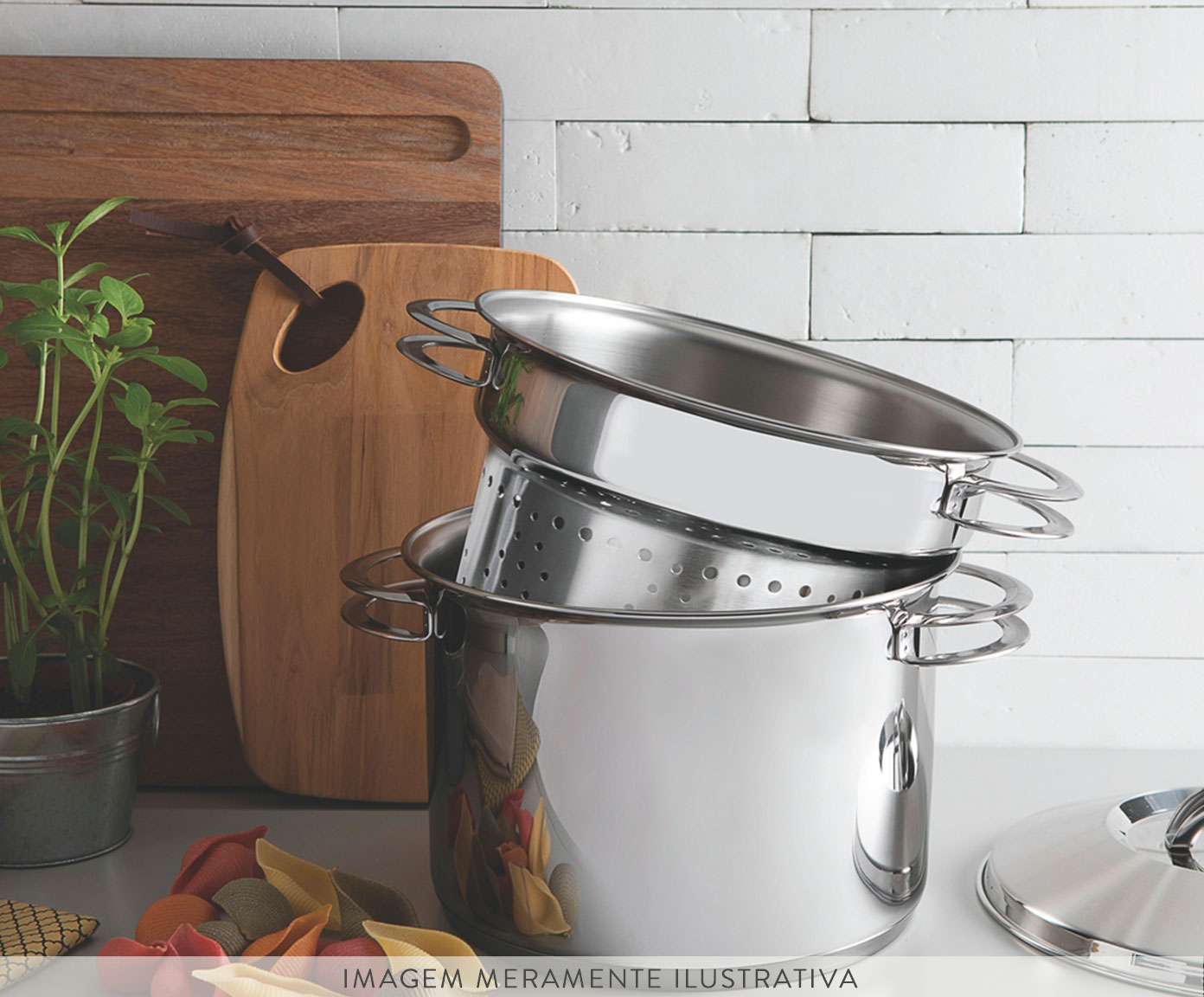 Jogo Cozi- Pasta em Inox Acqua Prata image number 1
