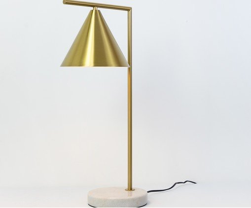 Abajur Luxe Dourado e Branco image number 2