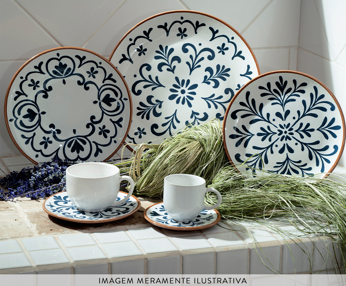 Jogo de Pratos Fundo Coup Stoneware Coimbra Abstrato image number 2