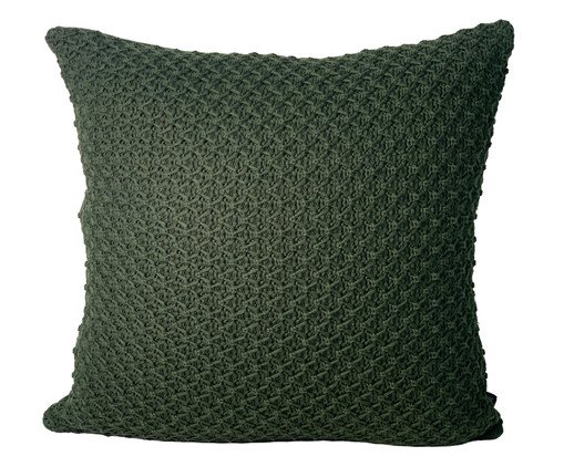 Almofada em Tric&ocirc; Tramado - Verde Musgo - image 0