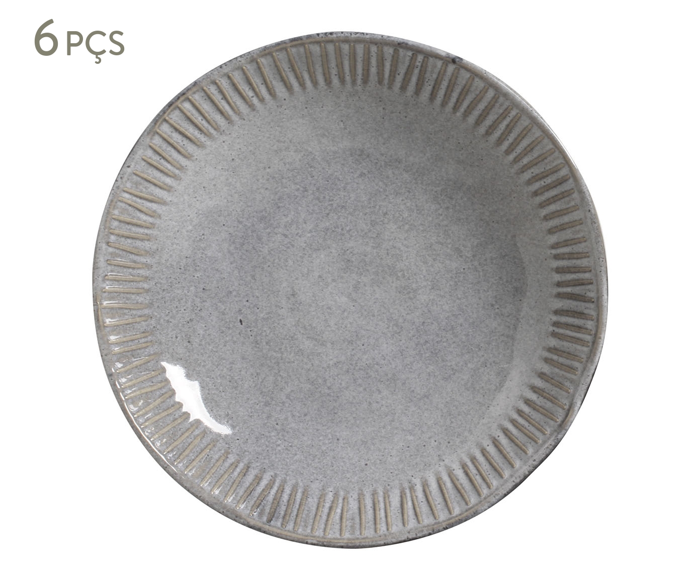 Jogo de Pratos Fundo Linhas Dust Cinza - image 0