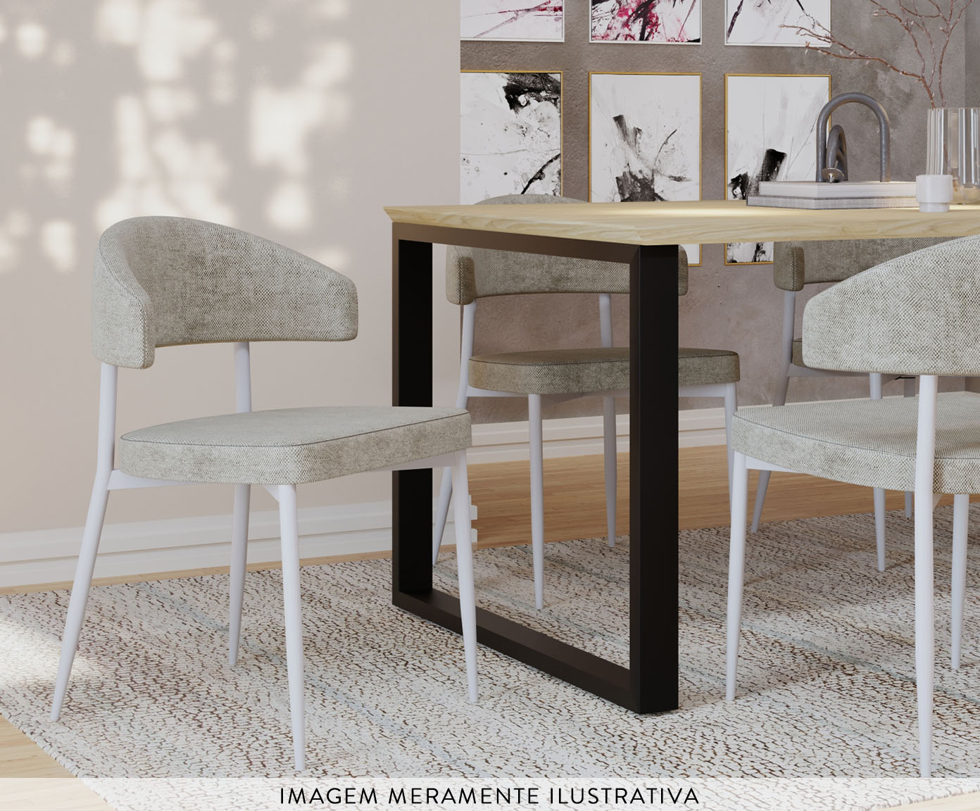 Cadeira Bless Fixa Lautrec Off-White e Branco Fosco image number 5