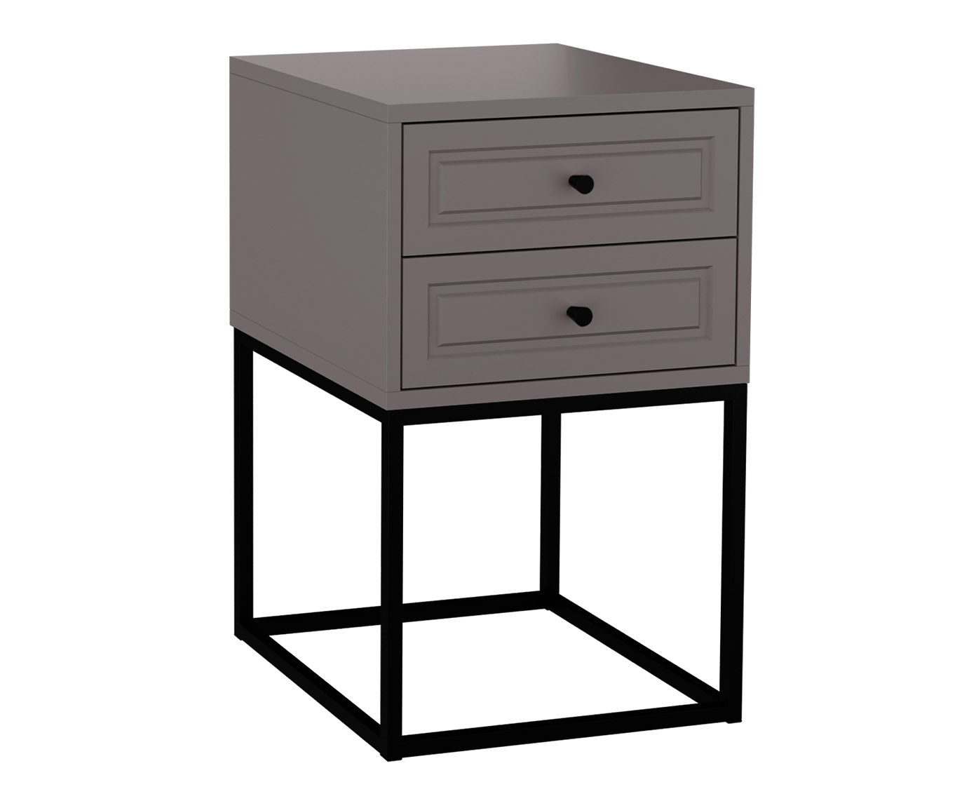 Mesa de Cabeceira Bonn Cinza e Preto - image 0