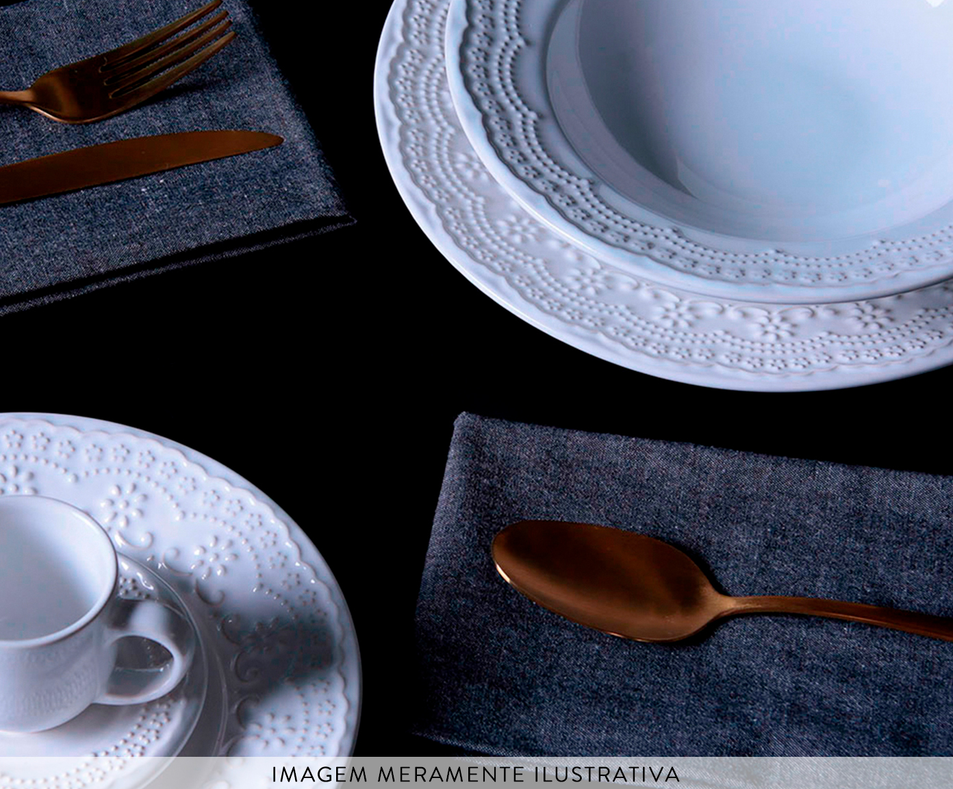 Jogo de Jantar Madeleine Branco image number 6