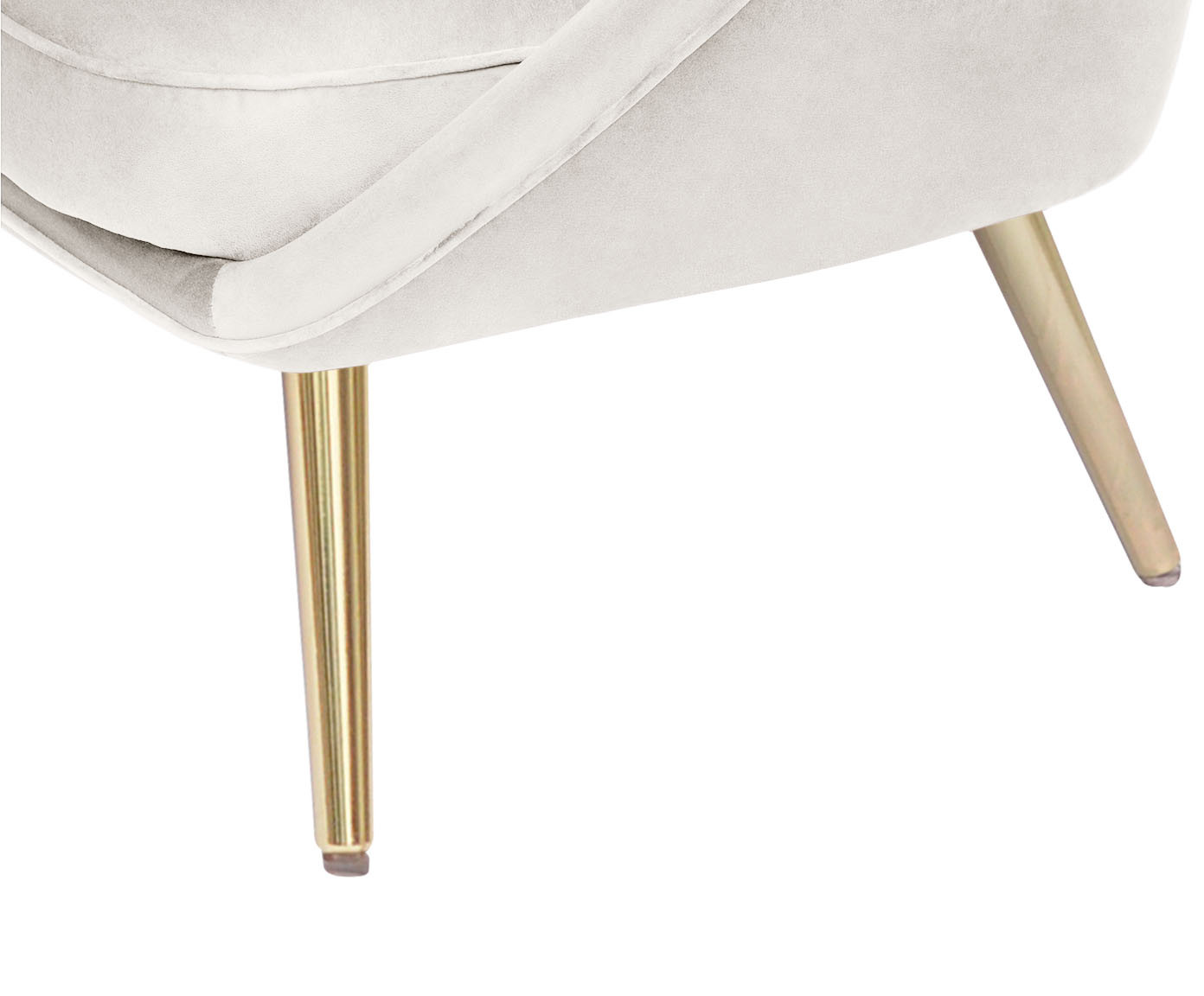 Poltrona Belle em Veludo - Cru e Dourado image number 7