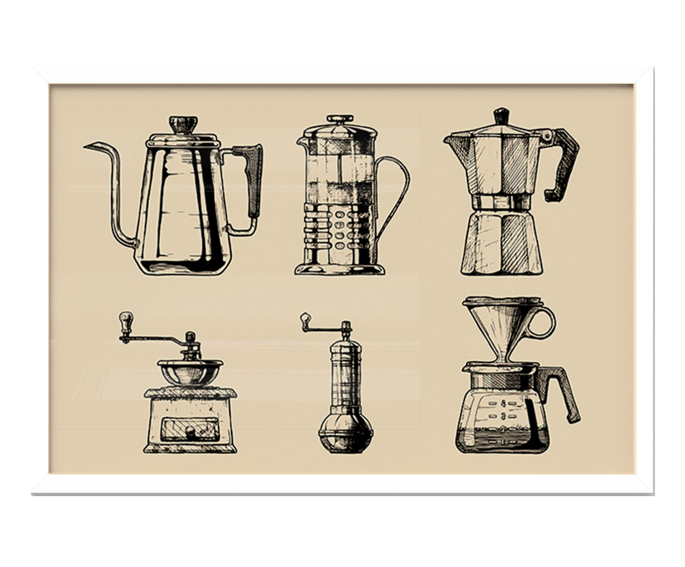 Quadro Caf&eacute; com Moldura Branca - image 0