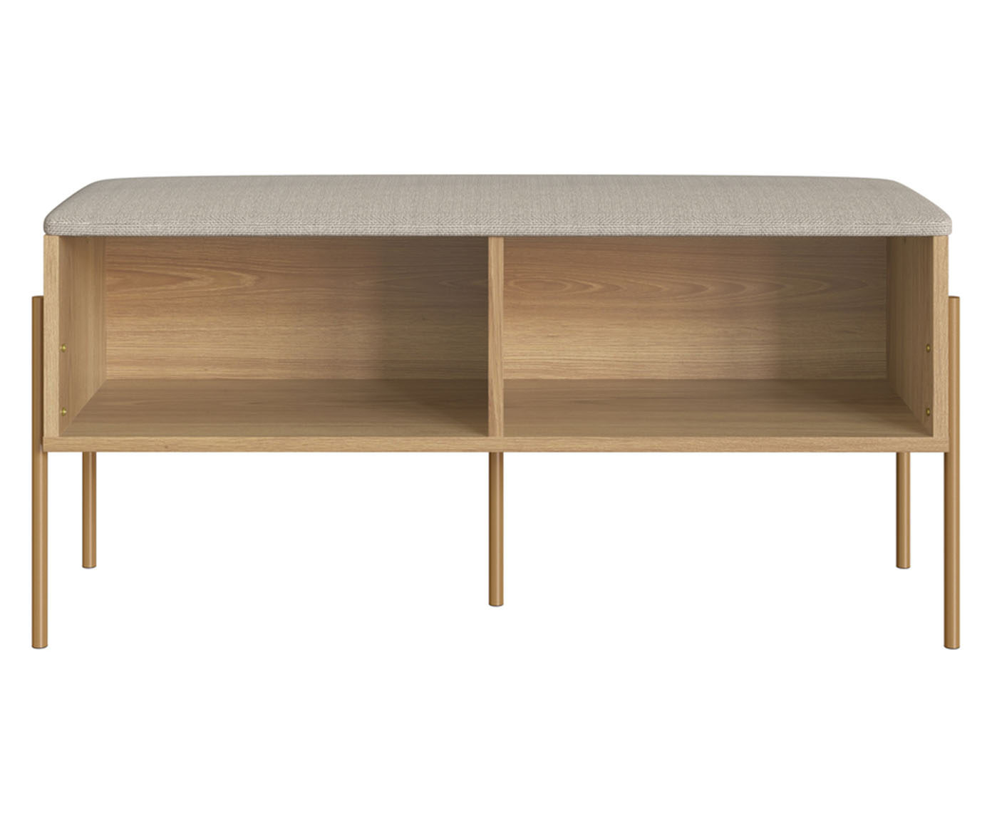 Sapateira Banco Estofada Oslo Hanover e Dourado - image 0