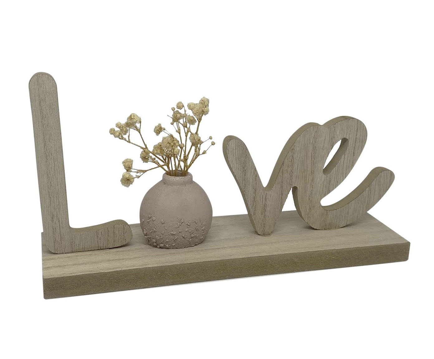 Decor Love Vase Natural e Branco image number 0