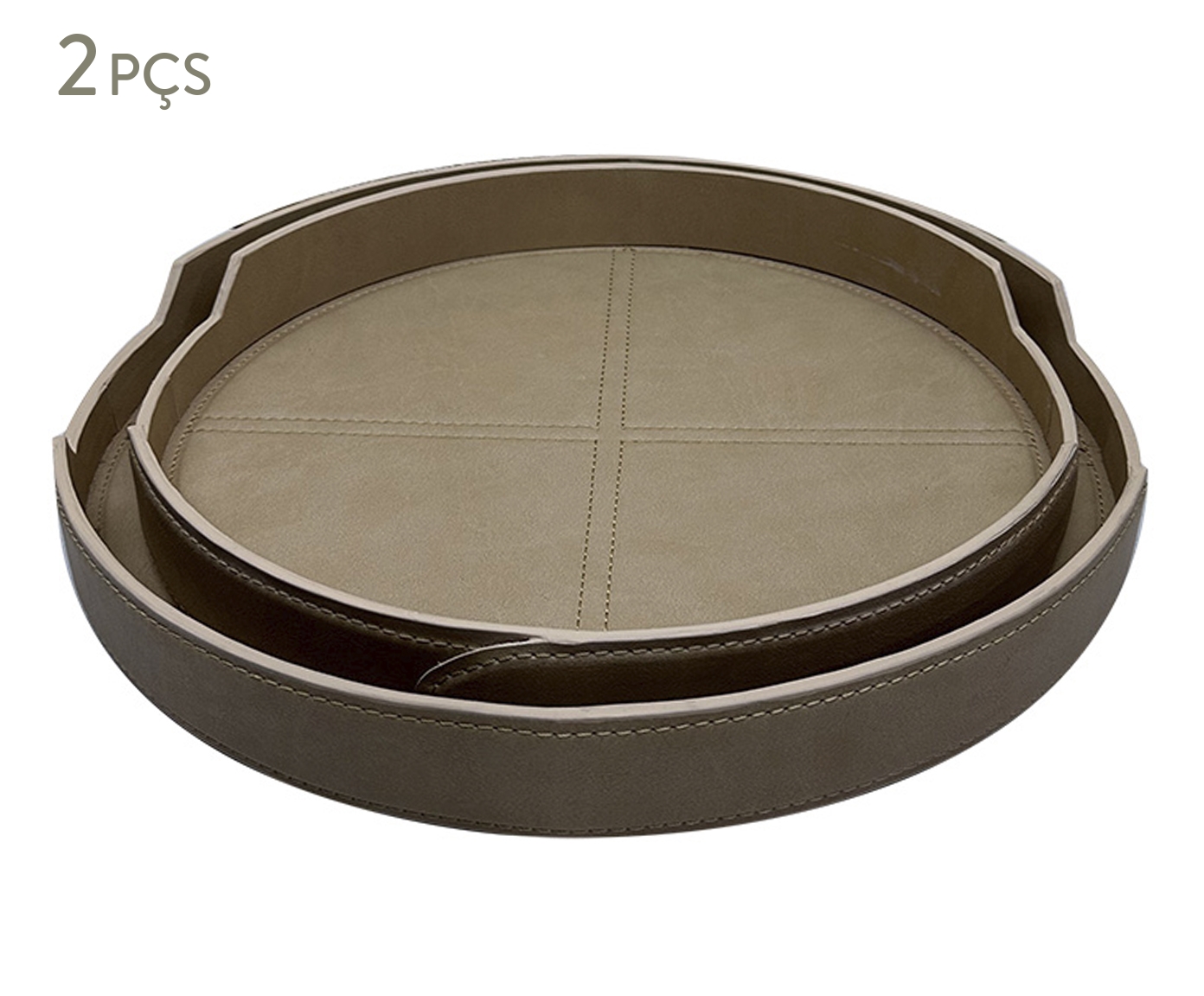 Jogo de Bandejas Decorativas Corium Bege image number 0
