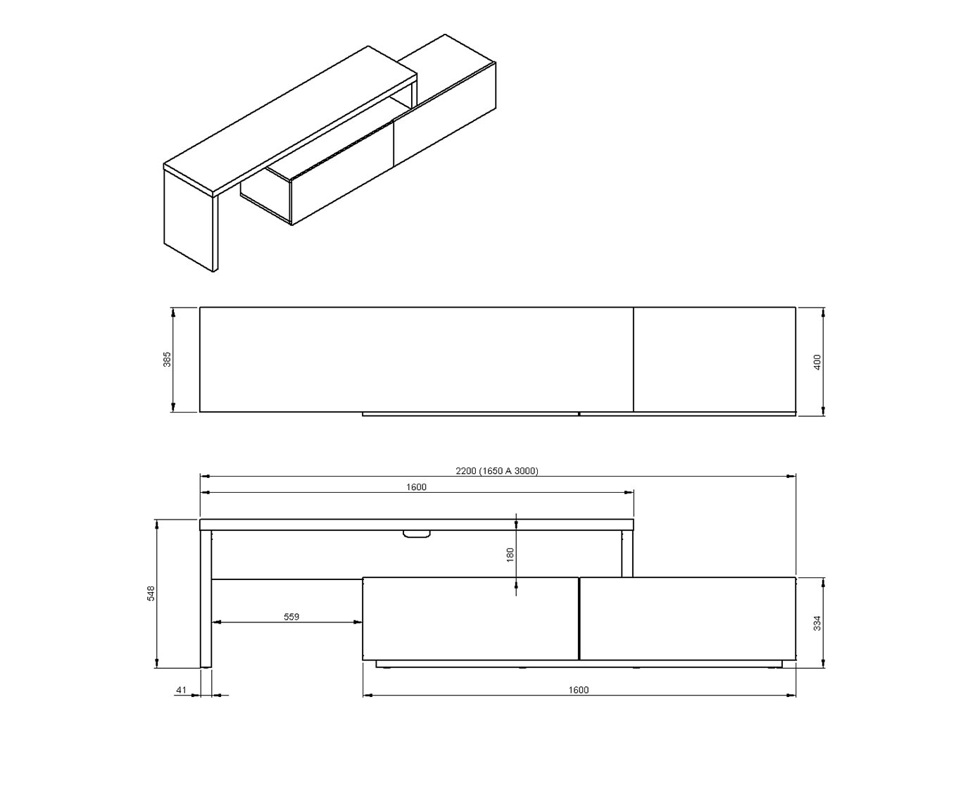 Rack Extens&iacute;vel Aach Off-White e Am&ecirc;ndoa image number 2