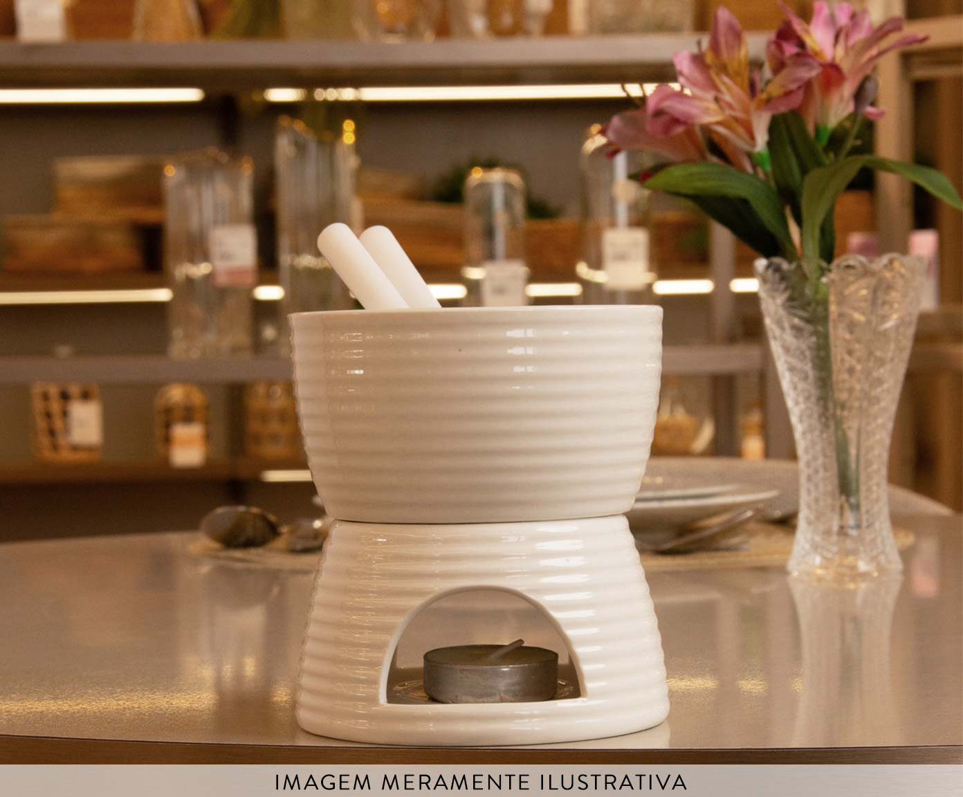 Aparelho de Fondue Lines Branco image number 4