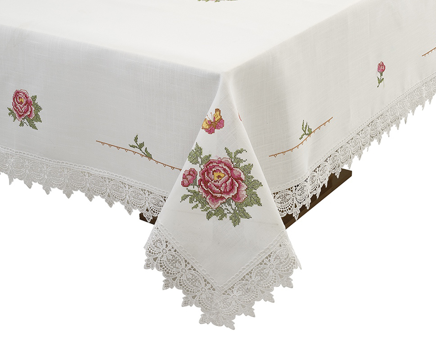 Toalha de Mesa com Renda Guipir Branca image number 1
