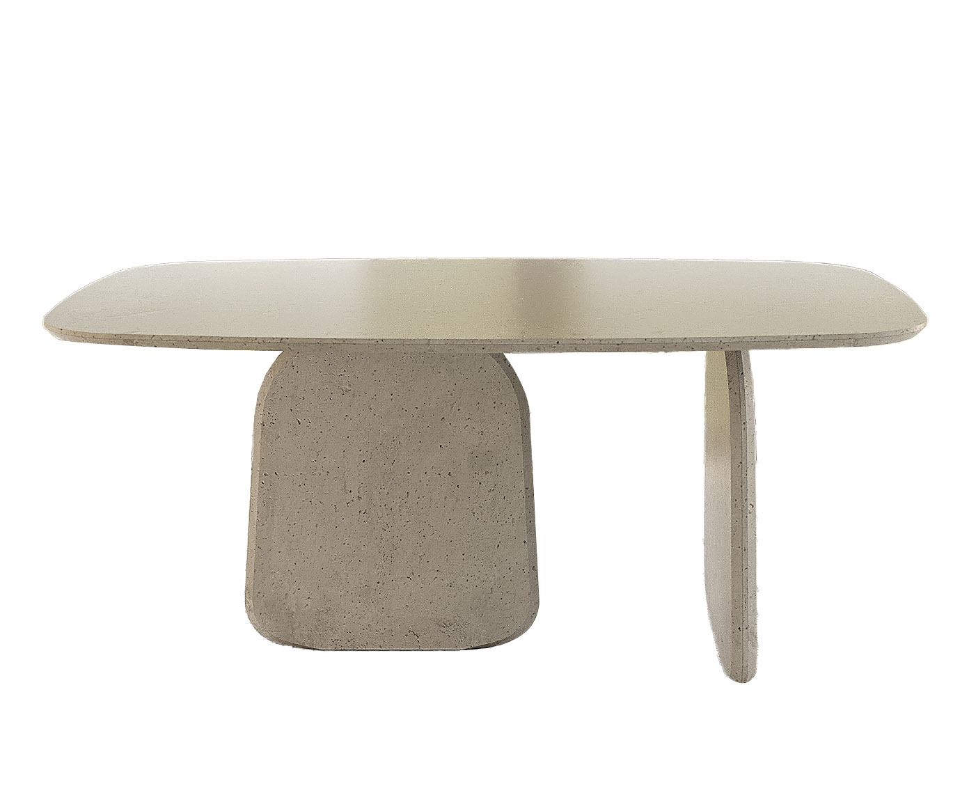 Mesa de Jantar P&eacute;trea com Tampo P&eacute;treo Cinza - image 0