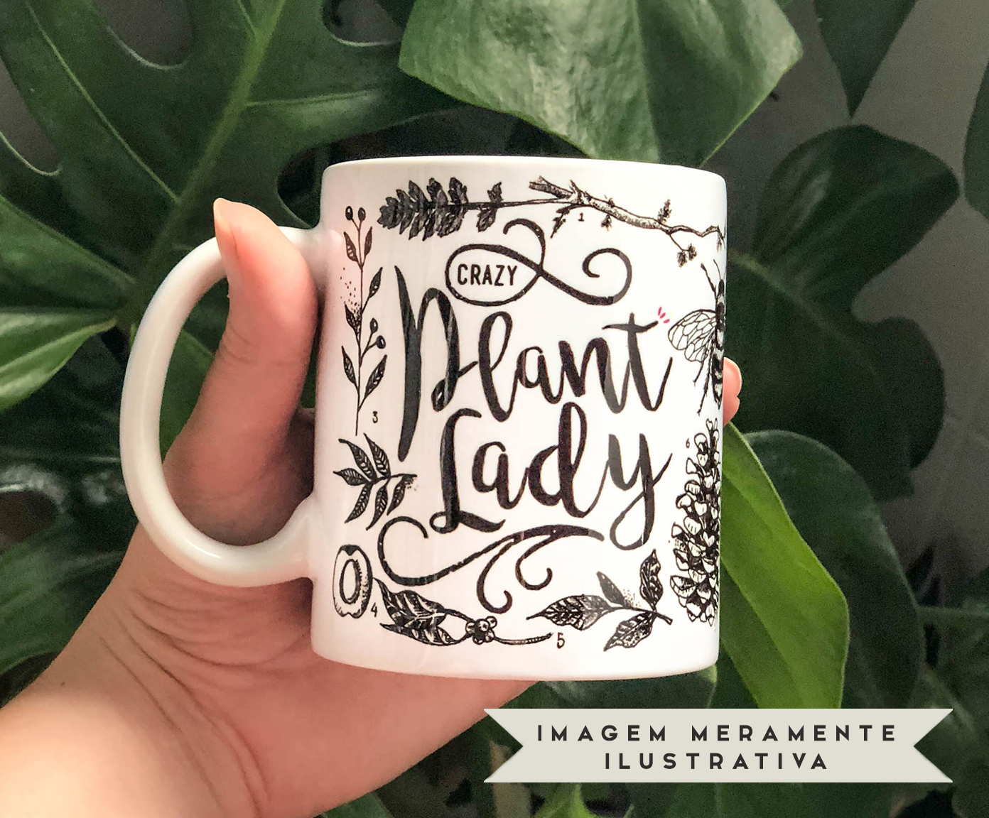 Caneca Crazy Plant Lady Branco image number 5
